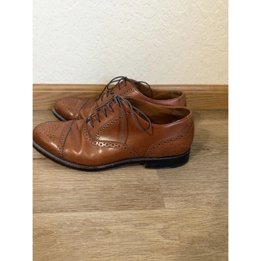JCrew Ludlow Semi-Brogue Oxfords 9.5 English Tan Leather Shoes C8896
